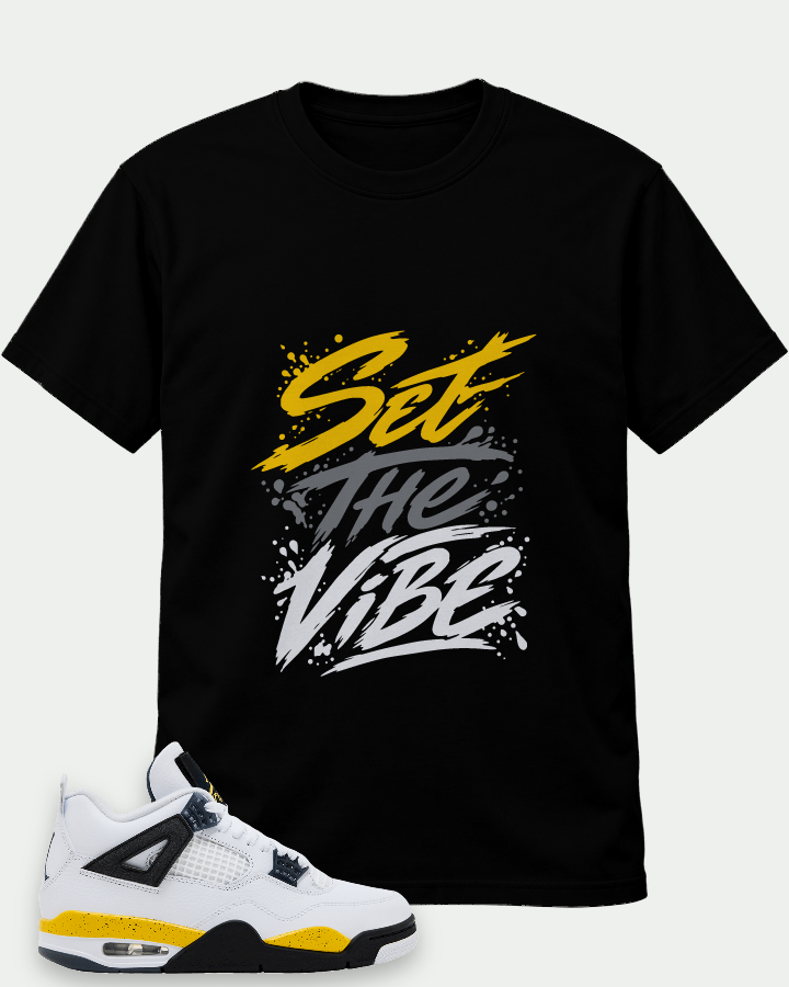 Set The Viber on a Black t-shirt — t-shirt :: front · Mockup 1